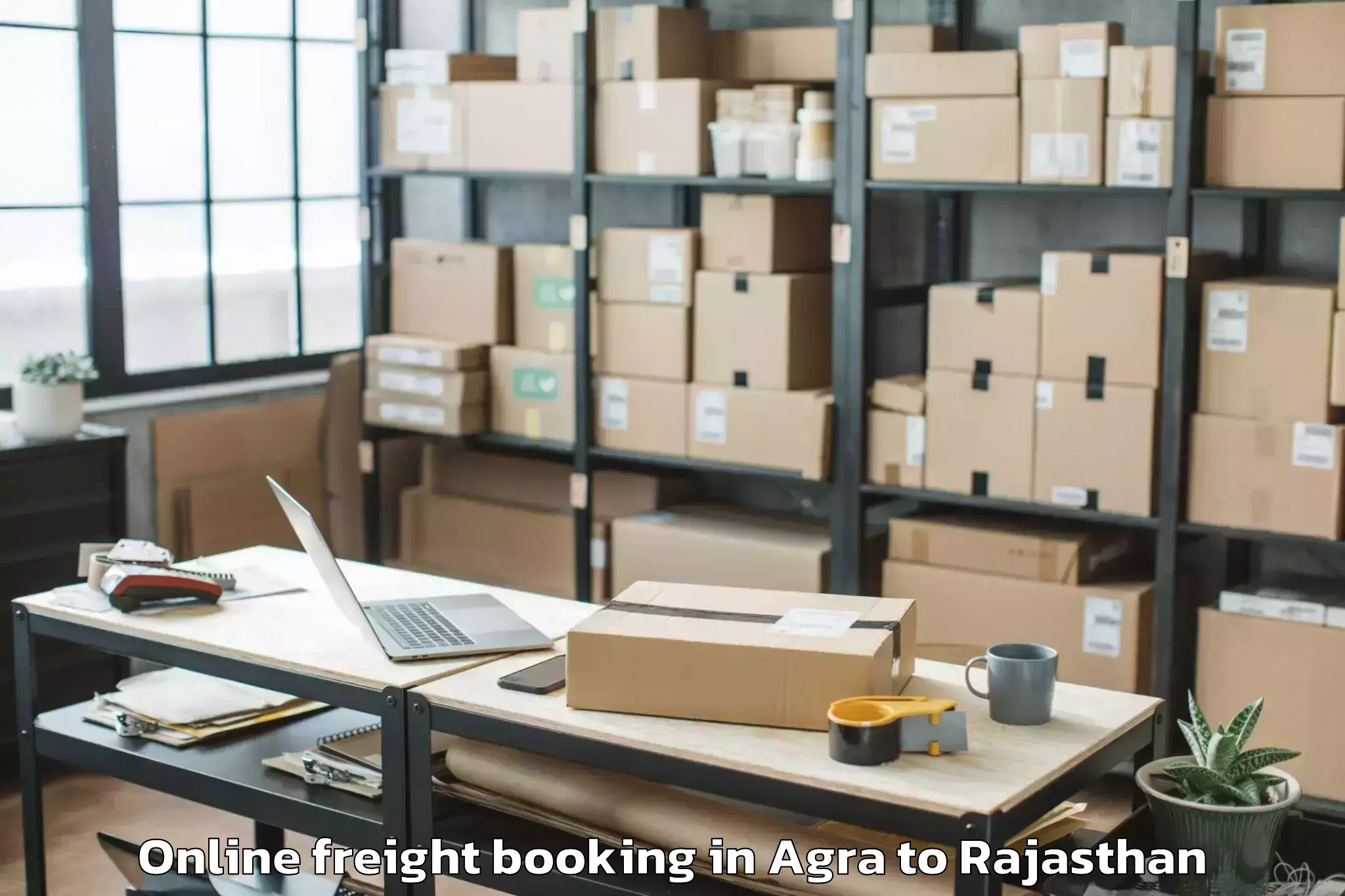 Reliable Agra to Todabhim Online Freight Booking